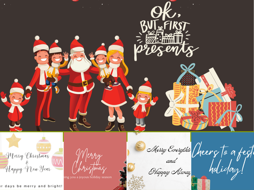 Christmas Postcard with free gift tags